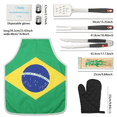 thumbnail image 2 of Colorful Stainless Steel BBQ Grilling Accessories Kit For Backyard, Thick Stainless Steel Grill Utensils With Non-Slip Handle Tools, Apron, Bamboo Skewers, And Disposable Gloves, 2 of 9