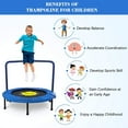 thumbnail image 2 of Doufit 36'' Trampoline with Handlebar for Kids, Kids Trampoline Safety Pad Indoor Outdoor, Blue, Max Load 220lb, 2 of 10