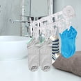 thumbnail image 3 of Meitianfacai Clothes Drying Rack with Suction Cup Wall Mounted Clothes Hanger Rack with 9 Clips Foldable Drying Rack Lingerie Baby Towels Sock Drying Rack Suitable for Smooth Walls White, 3 of 5