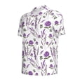 thumbnail image 2 of Balery Lavender Flowers Printed Men’s Short Sleeve Polo Shirt, Midweight Men's Shirt,Golf Polo shirts -Small, 2 of 9