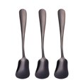 thumbnail image 1 of Hoshen 3 cucharas de helado de acero inoxidable de 5,3 pulgadas, cuchara de acero inoxidable para té, azúcar, espresso, cuchara para agitar, perfecta para bebidas frías, postres, fiestas, color negro, 1 of 5