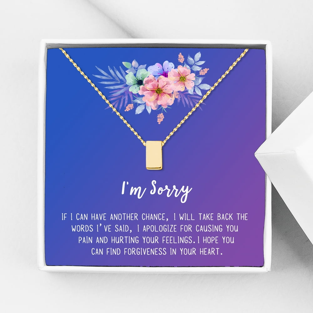 Anavia Anavia I'm Sorry, Apology Gift Card Necklace, Apology Gifts for Her, Sorry Quote