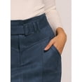 thumbnail image 5 of DARING DIVA Women's Faux Suede Skirt Belted Pencil Skirts L Dark Blue, 5 of 6