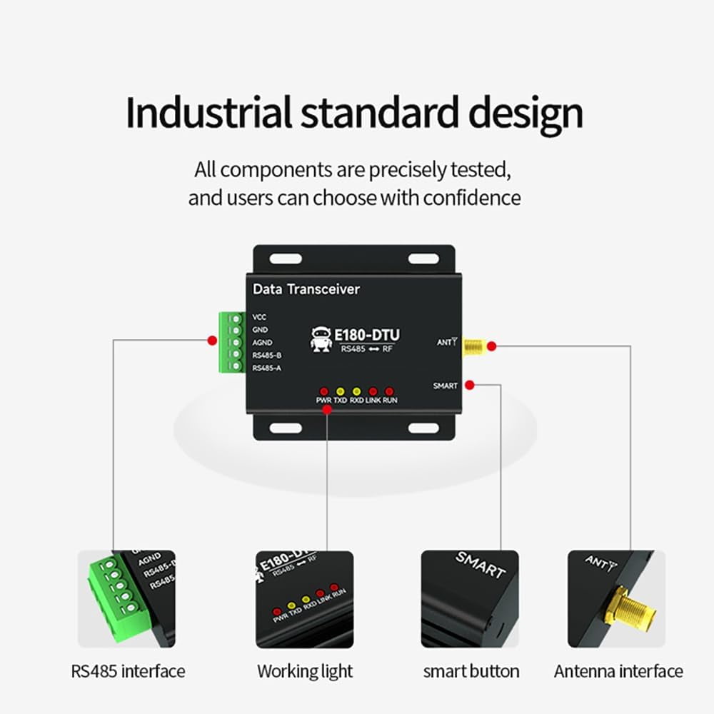 EFR32MG1B 2.4G Zigbee 3.0 Wireless Data Transmisson Station E180-DTU(Z20-485) RS485 20dbm SMA-K Network Self- Healing Low Power