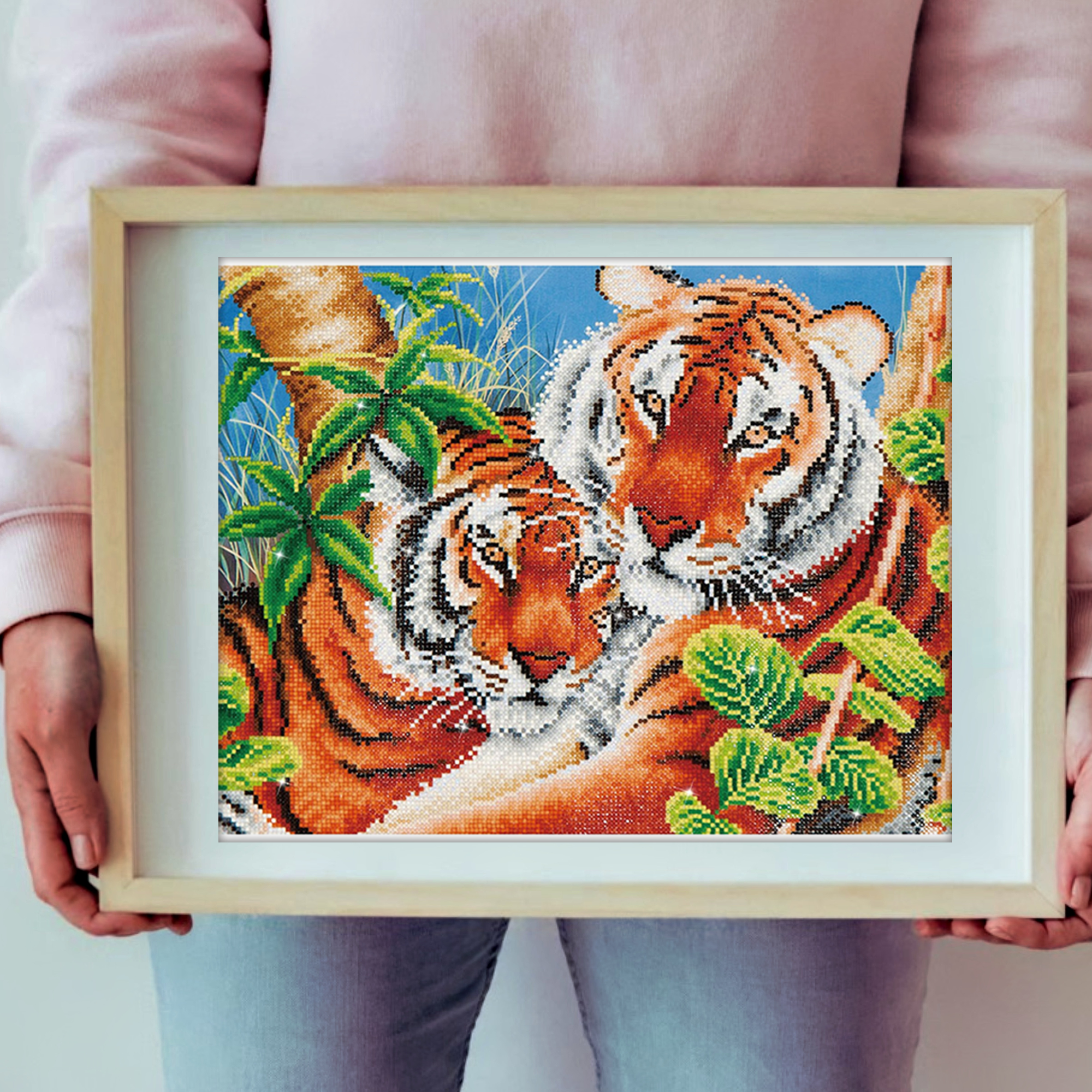 Diamond Dotz Tender Tigers Animal Diamond Painting Kits for Adults - Diamond Art Kits a Relaxing Creative Craft Kit with Dotz Gems 14.5"x20.5"