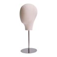 thumbnail image 3 of Soporte para cabeza de peluca, soporte para sombreros de altura ajustable para escritorio, base estable, modelo de soporte para peluca Base de plata, 3 of 8