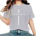 thumbnail image 1 of Camisetas de Cuello de Tripulación de Manga Corta para las Mujeres Cartas de Impresión de Pascua Camiseta de Manga Corta, Spandex de Poliéster, 1 of 5