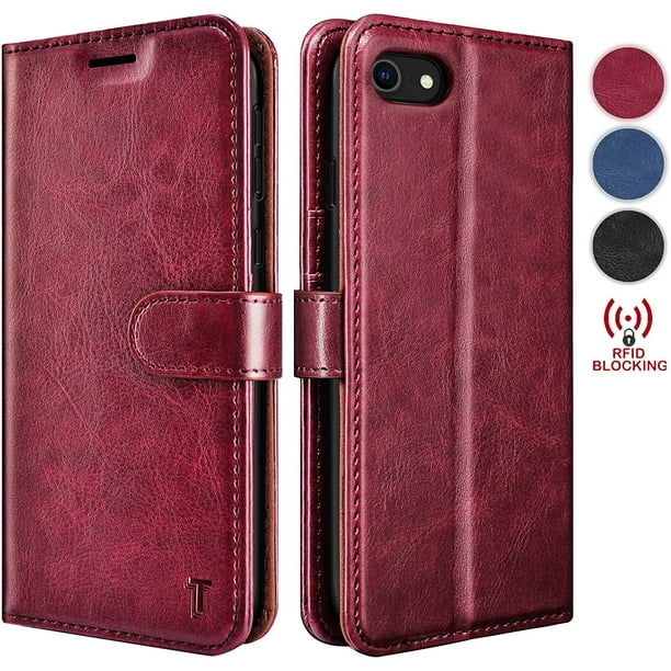 Iphone Se Case Iphone 7 Iphone 8 Iphone Se 2 Wallet Case Tekcoo Premium Rfid Blocking Cash Id Credit Card Slots Holder Carrying Vegan Leather Folio Flip Cover Cases Wine Red Walmart Com