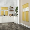 thumbnail image 6 of Mainstays 3-Piece Semi Sheer Rod Pocket Kitchen Window Tier Pair and Valance, 2 Café Curtains and 1 Curtain Valance, Yellow, 54"W x 45"L, 6 of 8