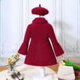 thumbnail image 6 of AOMPMSDX Toddler Girls Winter Windproof Coat Jacket Kids Warm Solid Color Outerwear Jacket Girls Coat&jacket Red 3 Years-4 Years, 6 of 7