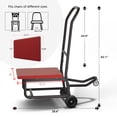 thumbnail image 2 of HOHYN Folding Chair Rack, 300 LBS Capacity, Heavy-Duty Chair Cart for Stacking 10 Chairs, Multi-Function Metal Chair Storage Dolly with Rubber Wheels, Push-Style Chair Holder, Matte Black, 2 of 6