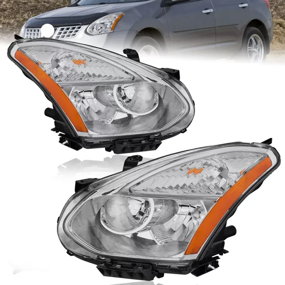 MOSTPLUS Headlights Assembly for 2008-2013 Nissan Rogue 2014-2015 Rogue Select Left & Right