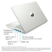 HP 14, Intel Core i5-1035G1, 8GB SDRAM, 256GB SSD, Natural Silver, Windows 10, 14-dq1059wm (Google Classroom Compatible)