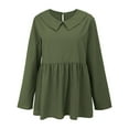 thumbnail image 3 of Women's Loose Fit Casual Shirt For Spring Summer Comfortable Breathable Top With Stylish Design For Outings And Vacations Compression Shirts for Women plus Size V Neck Football Tee Raglan Sleeve 3/4, 3 of 6