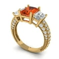 thumbnail image 2 of Clara Pucci 14K Yellow Gold 3.61ct Red Three-Stone Ring for Women, 2 of 8