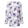 thumbnail image 3 of CLOOCL Women Plus Size Blouse Retro Lavender Pattern Print T-Shirt Long Sleeve Casual Female Loose Tops, 3 of 6
