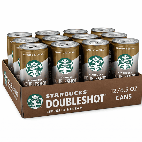 Starbucks Doubleshot Espresso & Cream Ready To Drink Coffee 6.5 fl oz Cans 12 Pack