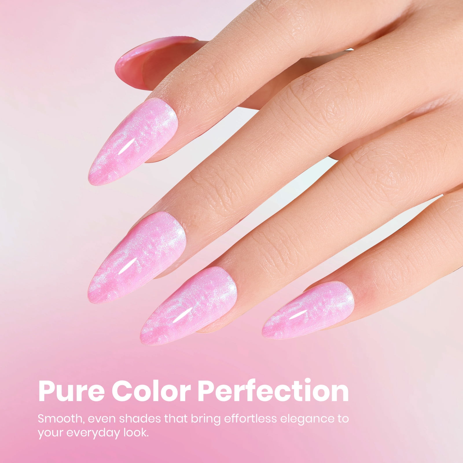 Beetles Gel Nail Polish, Stay Shining Nebula Pink Glow Shade with Textured Ribbed Effect, 0.51 fl oz