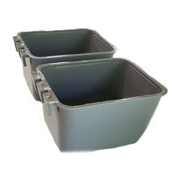 (Pack of 2) Gray Cage Cups hold 1 Pint / 16 fl oz to Hang Feed & Water