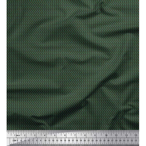 Soimoi Poly Georgette Fabric Stripe & Check Shirting Printed Craft Fabric by The Yard 42 Inch Wide