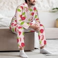 thumbnail image 6 of KLL Hand Drawn Strawberry Sleepwear Mens Flannel Pajamas,Long Cotton Pj Set, 6 of 7