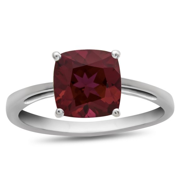 FJC Finejewelers 10k White Gold 7mm Solitaire Cushion-Cut Created Ruby Ring