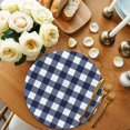 thumbnail image 2 of Navy Blue Check Round 13 Inch Placemats Set of 6, Farmhouse Buffalo Plaid Blue HeatResistant Non Slip Place Mats for Dining Table, Wipeable Braided Kitchen Table Mats for Housewarming, 2 of 9