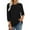 Black, variant on Ladies Blouse Everyday Low Price Women's Round Neck Solid Color 3/4 Sleeves Blouse Tops Women's Blouse T Shirt Breathable casual blouse loose fit