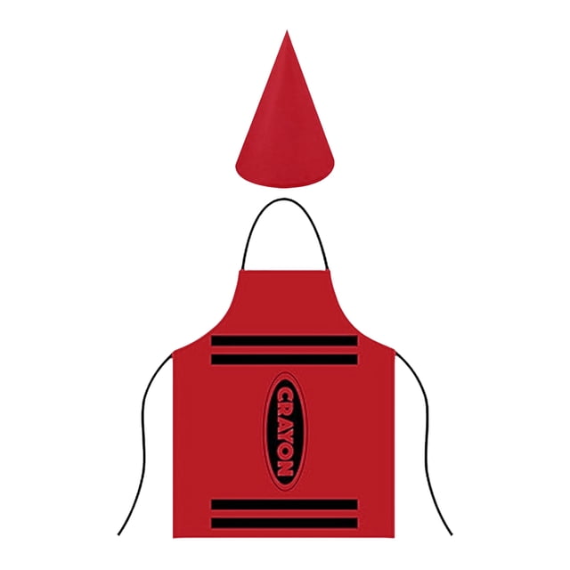 Wax Crayon For Carnival & Theme Party Colourful Fancy Dress Set For Adults With Apron And Hat Fun Available In 8 Colours