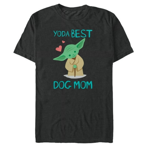 Star Wars Yoda Best Dog Mom Yoda Chibi Portrait Family- Short Sleeve Blended T-Shirt for Adults - Customized-Dark Heather