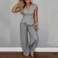 thumbnail image 5 of Gealkoca Pant Suits for Women Dressy 2 Piece Business Casual Outfits Vest and Elastic Waist Straight Leg Pants Set for Office Work Casual Matching Set, 5 of 6