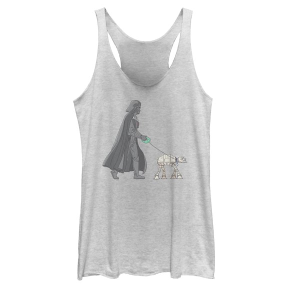Womens Star Wars Darth Vader AT-AT Walking the Dog Racerback Tank