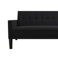 DHP Hudson Small Space Sectional Sofa Futon, Dark Gray Linen