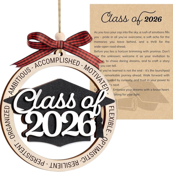 yocbz Class of 2026 Ornament, 2-Layer Wooden Graduation Ornaments, Graduation Gifts for Son, Daughter, College Senior High School, Masters Grad Meaningful Party Decor