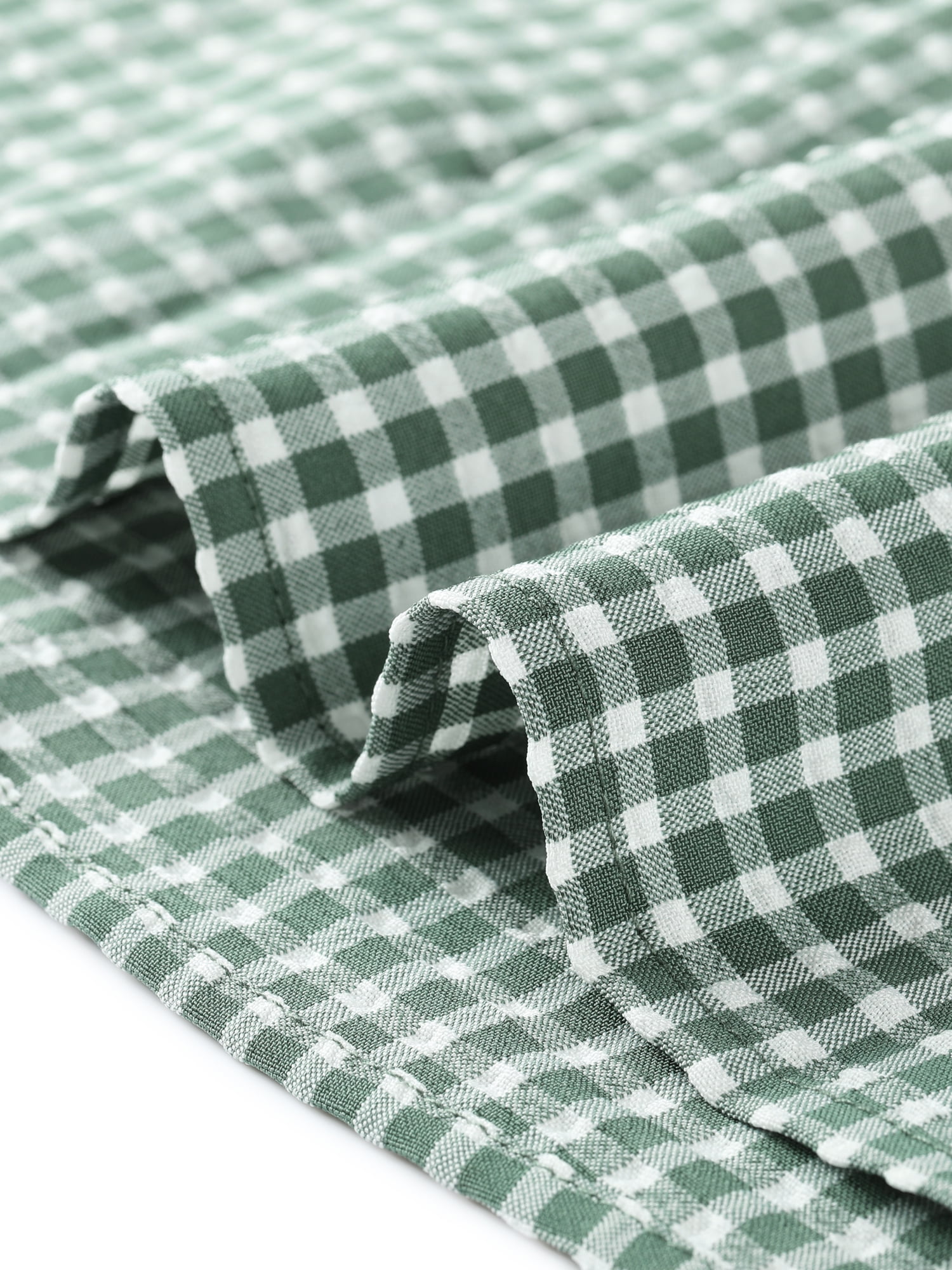 DARING DIVA Short Sleeve Casual Checked Top S Dusty Green