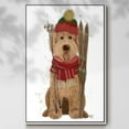 thumbnail image 2 of Goldendoodle Ski Dog - Framed Gallery Wrapped Holiday Canvas - 25 x 37 - White Frame, 2 of 8