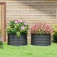 thumbnail image 3 of Demi Bonn 2-Piece Outdoor Elevated Garden Bed, Metal Planter Box with Safety Edging, Easy Assembly Stock Tank for Patio and Gardening, Gray, 3 of 11