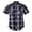 09 Black White Gray, variant on Men's Western Shirt Cowboy Plaid Country Pearl Snap Button Short Sleeve Two Pockets Work Shirts 13 Light Gray Navy Large