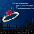 thumbnail image 2 of Gem Stone King 10K Yellow Gold Red Ruby and Blue Sapphire 3-Stone Ring for Women | 1.30 Cttw | Round 6MM | Gemstone July Birthstone | Size 8, 2 of 6