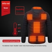 8-Zone Heated Jacket USB Electric Hoodie Jacket Winter Warming Jacket Coat (Size - Large)