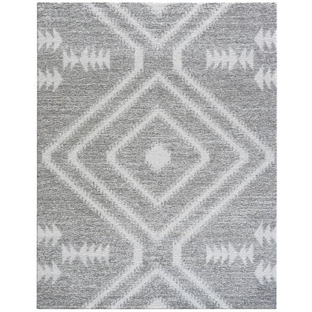 Granada Galen Gray and Ivory Olefin Shag Area Rug