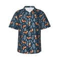 thumbnail image 1 of Fotbe cute fall fox Camisa Hawaiana para Hombre Unisex – Camisa Casual de Verano con Botones de Manga Corta de Algodón y Lino,Medium, 1 of 7