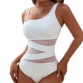 thumbnail image 1 of Aayomet Swim Suit Chlorine Resistant Square Neck One Piece Swimsuit,White XL, 1 of 5