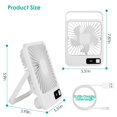 thumbnail image 2 of Mini Desktop LCD Display Cooling Fan  Battery Powered Speed Adjustment Fan White, 2 of 9