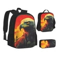 thumbnail image 2 of Naloa Hawaiian Style Bald Eagle Print Large Capacity Backpack Lunch Bag Pencil Case Combination 3 Piece Set for Student, 2 of 8