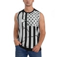 thumbnail image 2 of Lsque Submarine Vintage Flag Print Men's Cotton Blend Sleeveless Muscle Shirts (S-3XL)- Moisture Wicking, Odor Protection, UPF 30+,XX-Large, 2 of 8