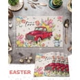thumbnail image 6 of Easter Placemats Set of 6, Red Truck Tulip Placemat for Dining Table Decorations, Spring Flowers Butterfly Place Mats, Spring Table Mats for Kitchen Dinner Seasonal Holiday Party Decor, 6 of 6