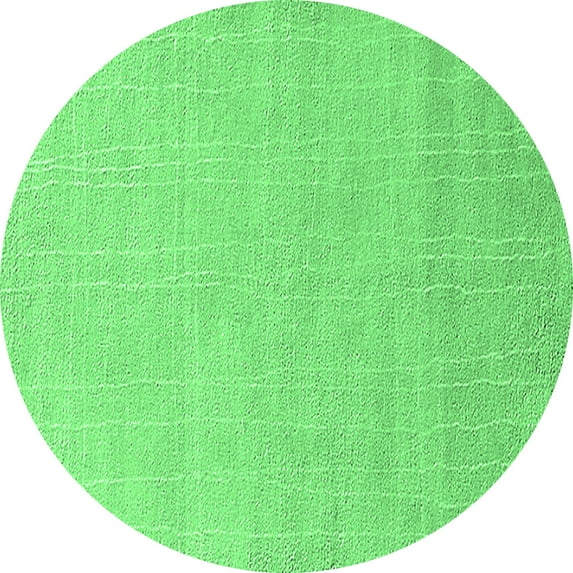 Ahgly Company Indoor Round Solid Emerald Green Modern Area Rugs, 7' Round