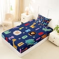 thumbnail image 4 of Erosebridal Dinosaur Elephant Giraffe Twin Sheet Sets,Multicolor Letter Lovely Cute Animals Bedding For Boys Kids 3 Pieces, 4 of 6