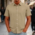 thumbnail image 2 of Trgacdwlo S-5XL Light Green Mens Button Down Shirt Collared Short Sleeve Men's Dress Shirts Big and Tall Summer Vacation Business Casual Shirts for Men, 2 of 7
